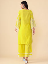Load image into Gallery viewer, Lime Embroidered Kurta Set