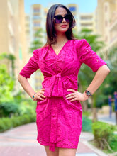 Load image into Gallery viewer, Hot Pink Knot Dress - CHIKARI
