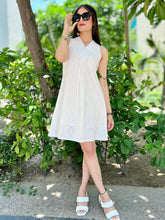 Load image into Gallery viewer, Crisp White Aline Dress. - CHIKARI
