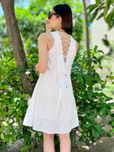 Load image into Gallery viewer, Crisp White Aline Dress. - CHIKARI
