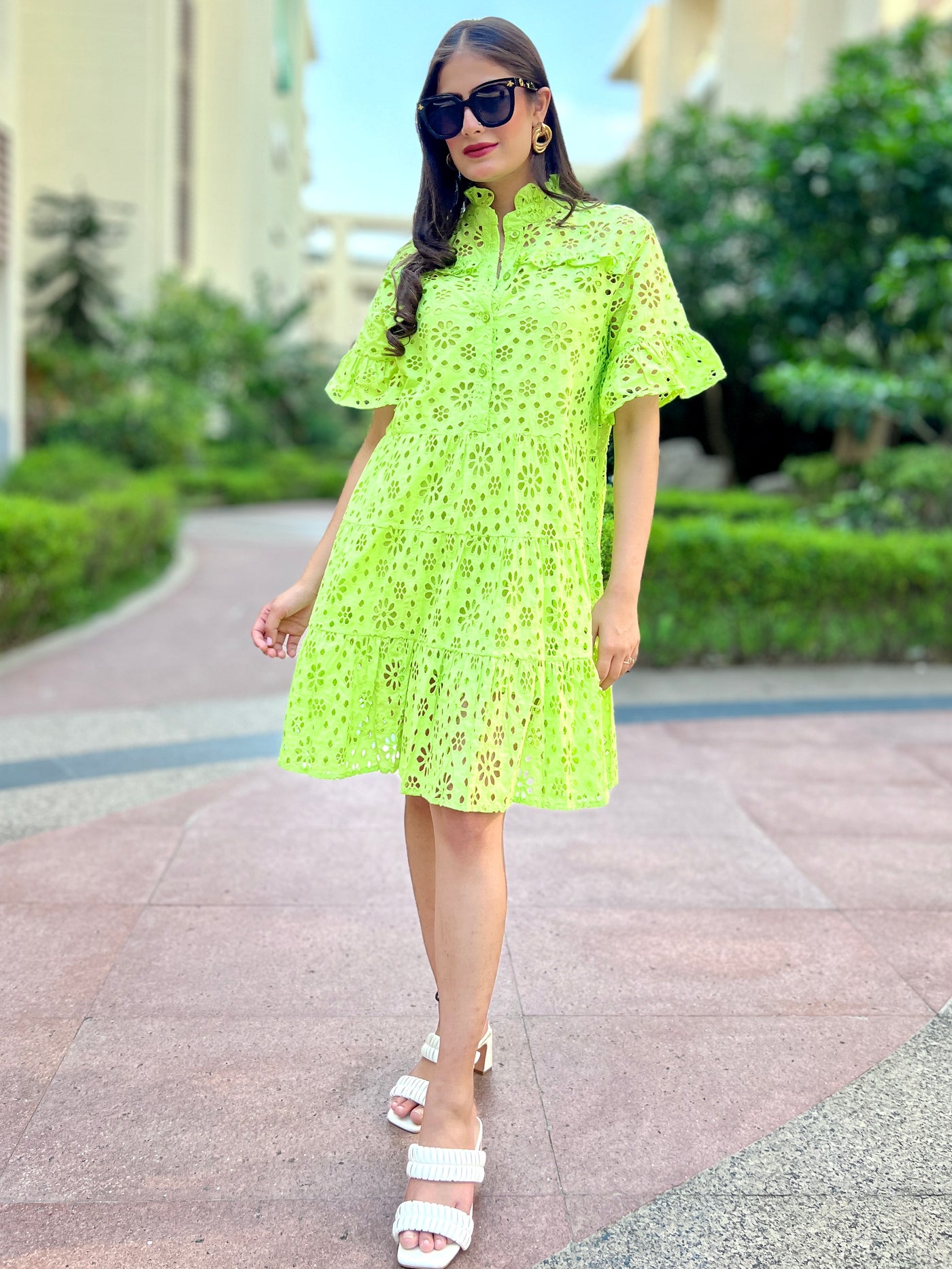 Green sale loose dress