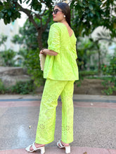 Load image into Gallery viewer, Lush Green Coord With Peplum Top. - CHIKARI
