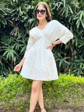 Load image into Gallery viewer, White Chic Aline Shciffli Dress - CHIKARI
