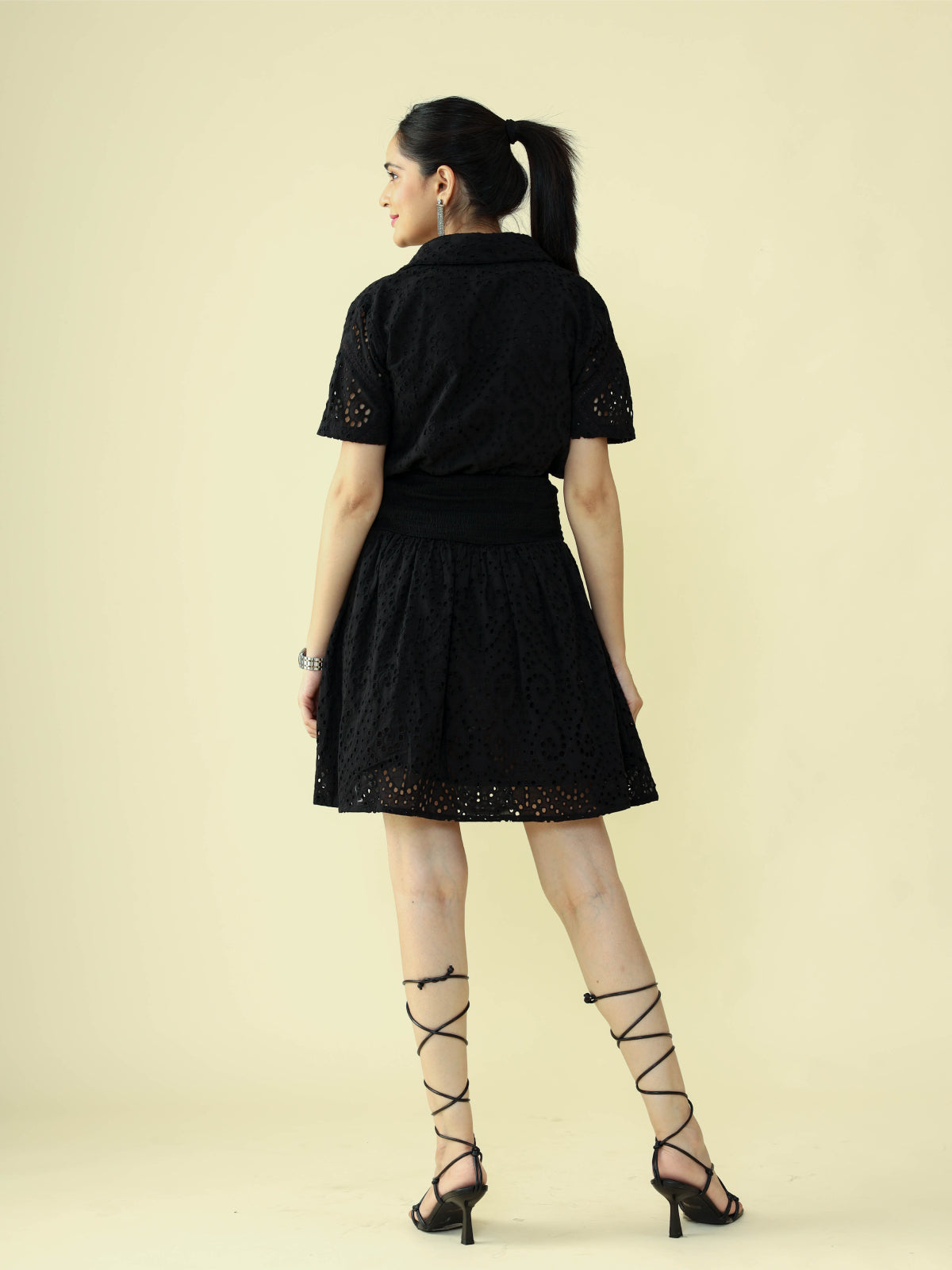 Black Shirt N Skirt Coord Set - CHIKARI