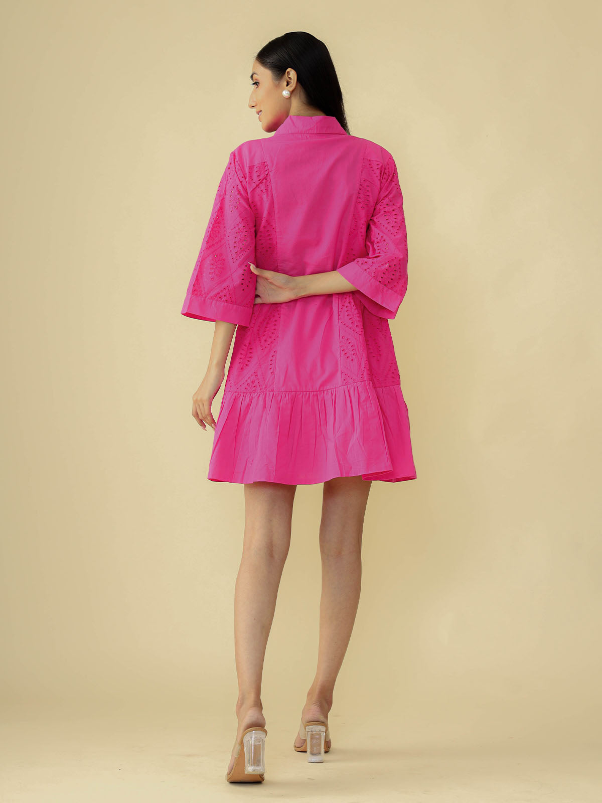 Hot Pink Loose Fit Dress. - CHIKARI