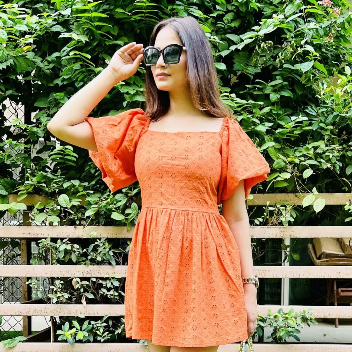 Off Shoulder Dress Orange - CHIKARI