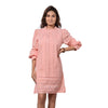 Schiffli Straight Dress With Balloon Slevees