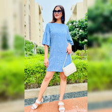 Load image into Gallery viewer, Shift Dress Cornflower Blue - CHIKARI
