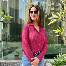 Load image into Gallery viewer, A knitted collar shirt with full sleeves - CHIKARI
