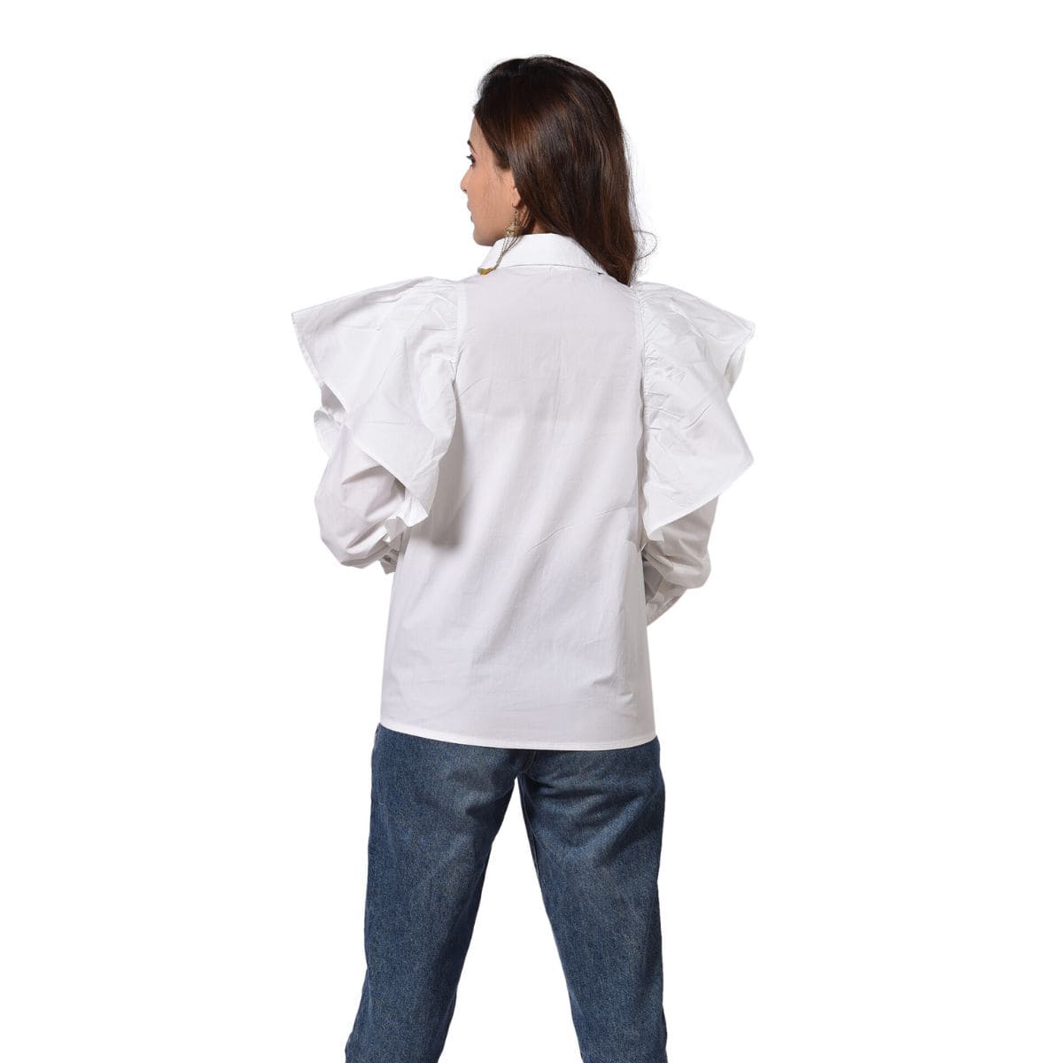 Shirt with Dramatic frill on sleeves - CHIKARI