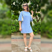 Load image into Gallery viewer, Shift Dress Cornflower Blue - CHIKARI
