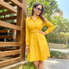 Aline Shciffli Dress With Belt Yellow