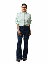 Load image into Gallery viewer, Schiffli Cotton Shirt Frill On Sleeves - CHIKARI