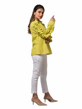 Load image into Gallery viewer, Lace Shirt With Firll On Sleeves - CHIKARI