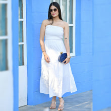 Load image into Gallery viewer, White Tube Long Dress - CHIKARI
